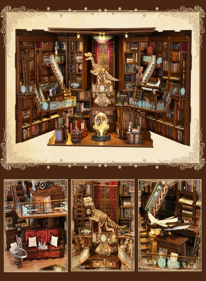 MiniCity Book Nook Kit, DIY Miniature Dollhouse Booknook Kit with Led Light and Dust Cover (Beyond Library Max) - Image 4